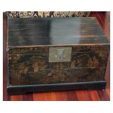 WST032 - VINTAGE LACQUERED WOODEN CHEST WITH STAND