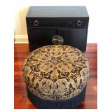 WST033 - WOODEN CABINET AND OTTOMAN