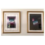WST034 - PAIR OF FRAMED COMPLEMENTARY ART PRINTS