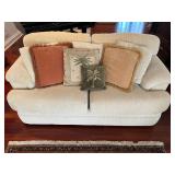 WST047- Textured Fabric Beige Love Seat 