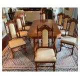 WST050 - Vintage Dining Table Set with Custom Designed Chairs