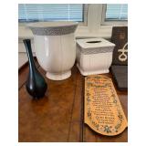 WST059- Ceramic Waste Basket & Tissue Cover With Home Decor