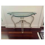 WST064 - Glass Table W/ Wrought Iron Stand