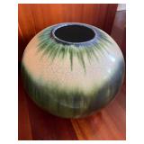WST127- Large Drip Green Ceramic Vase