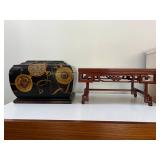 WST165- Asian Vintage Lacquer Trinket Chest With Mini Wooden Altar Table