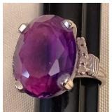 WST184 14K Gold Amethyst & Diamond Ring
