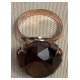 WST186 14K Gold Smoky Quartz Ring