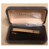 WST196 Vintage Christian Dior Gold Toned Tie Clip