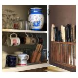 KDT014 - KITCHEN KNIVES, MUGS, GLASSES AND MORE