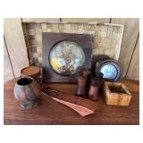 KDT022- Vintage “Dunston” Taxidermy Frame & Wooden Kitchen Treasures