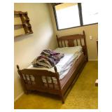 KDT036 Twin Size Wooden Bed Frame & Mattress Set 
