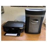 KDT112- Canon Color Printer & Paper Shredder Lot