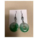 ICT417 Myrna Lee Chang Green Jade Earrings (#2)
