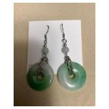 ICT418 Myrna Lee Chang Green Jade Earrings (#3)