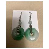 ICT421 Myrna Lee Chang Green Jade Earrings (#6)