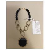 ICT427 Myrna Lee Chang Black Onyx Necklace 