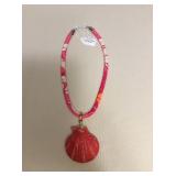ICT430 Myrna Lee Chang Sunrise Shell Pendant On Cord Necklace 