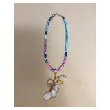 ICT432 Myrna Lee Chang Shell Pendant On Cord Necklace