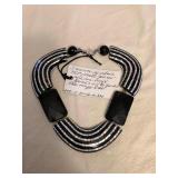 ICT436 Myrna Lee Chang Mother Of Pearl Inlay & Black Onyx Necklace 
