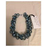 ICT440 Myrna Lee Chang Blue Crystal Necklace 