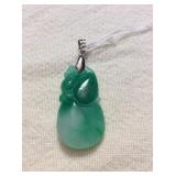 ICT477 Myrna Lee Chang Jade Peach Pendant 