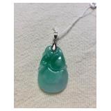 ICT478 Myrna Lee Chang Jade Peach Pendant 