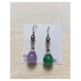 ICT486 Myrna Lee Chang Jade Earrings 