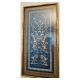 MKM006 Framed Silk Asian Wall Art Birds At Play