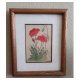 MKM058 Framed Poppies At Play Signed Watercolor by Marlene Marczewski