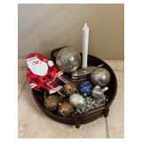 MKM067- Christmas Decor & Woven Basket Lot