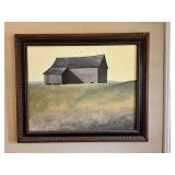 MKM078- Framed “Old Gray Barn” Canvas Art 