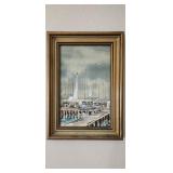 MKM087 Framed Oil Painting A Storm Is Coming