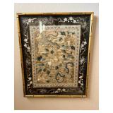 MKM097- Vintage Framed Chinese Embroidered Silk Panel