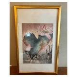 MKM112- Large Framed Lotus Print