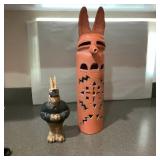 MKM150 - Terra Cotta Luminaire Coyote And Bunny 