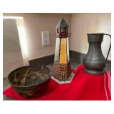 MKM151 - Metal Pitcher, Copper-Like Mold & Lighthouse Decor