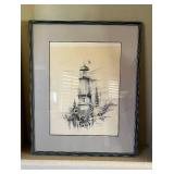 MKM170- Pen And Ink Print (Diamond Head 1974)