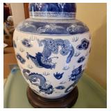 MKM196 Chinese Porcelain Ginger Jar Dragon Lamp