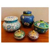 MKM210- Beautiful Vintage Cloisonné Porcelain/Ceramic Jars