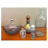 MKM211- Vintage Snuff Bottles - Inside Hand-Painted & Unique Glass Vases