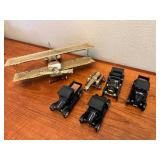 MKM212- Vintage Ford Cars, Miniature Cannon & Metal Plane
