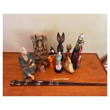 MKM221- Vintage Wooden & Ceramic Figurines