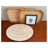 MKM225- Bamboo Serving Trays & Vintage Shell Placemats 