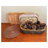 MKM227- Bamboo Serving Trays, Placemats & Woven Baskets