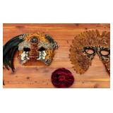 MKM243 - Two Masks And A Flower Pin