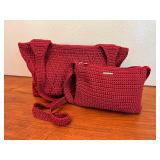 MKM251- Pair Of “The Saks” Red Crochet Handbags
