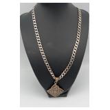 MKM402-18” Sterling Silver Heavy Chain And Pendant