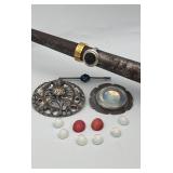 MKM418-2Rings, 3 Pins And Loose Stones