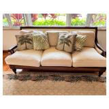 KDE026- 3 Seater Wooden Woven Trim Sofa