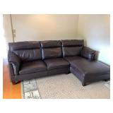 KDE043 Black Leather Modular L-Shaped Couch
